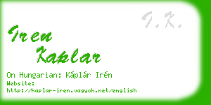 iren kaplar business card